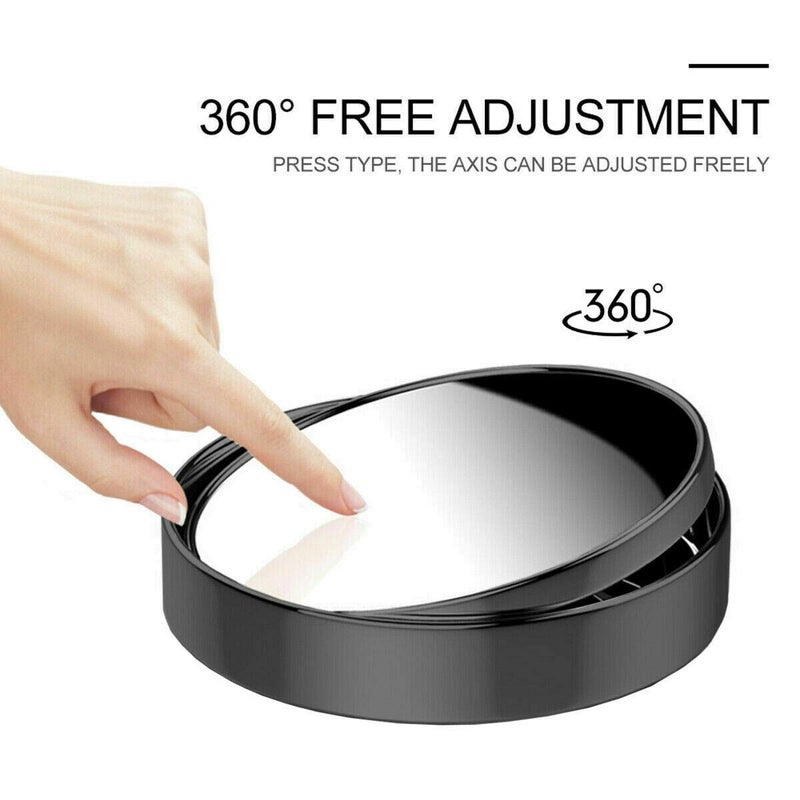 MARLBSTON 2 pcs Blind Spot Mirrors  2"" Round HD Glass Convex 360 Wide Angle Side Rear View Mirror with ABS Housing for Cars SUV and Trucks  Black  Pack of 2 - Image 2